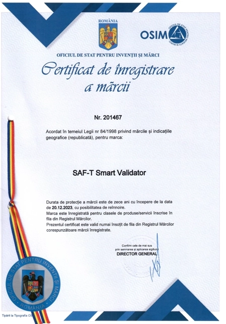 Certificat OSIM SAF-T Smart Validator Certificat OSIM SAF-T Smart Validator